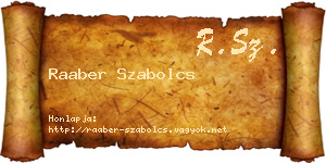 Raaber Szabolcs névjegykártya