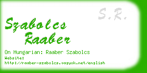 szabolcs raaber business card